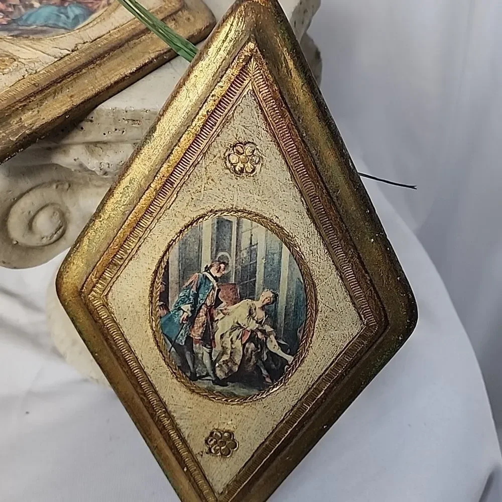 Gilded Vintage Florentine Empire Art Products Made In Italy Decorative Plaques